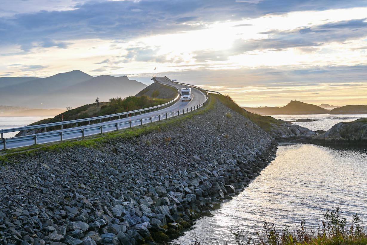 Norway road trip, Sunset Atlantic Ocean Road - Norway road trip, sunset at Atlantic Ocean Road
