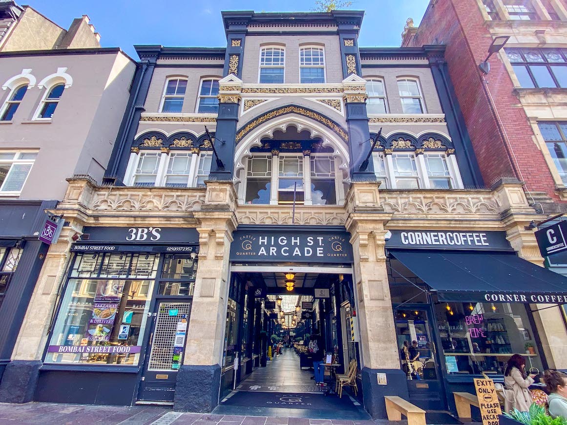things to do in Cardiff, Shopping Arcade from outside - things to do in Cardiff, Shopping Arcade from outside