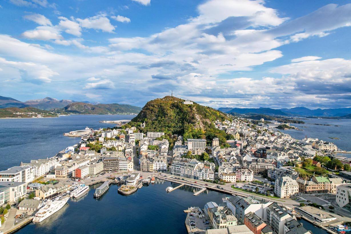 Norway road trip, Alesund from Drone - Norway road trip, Alesund from Drone