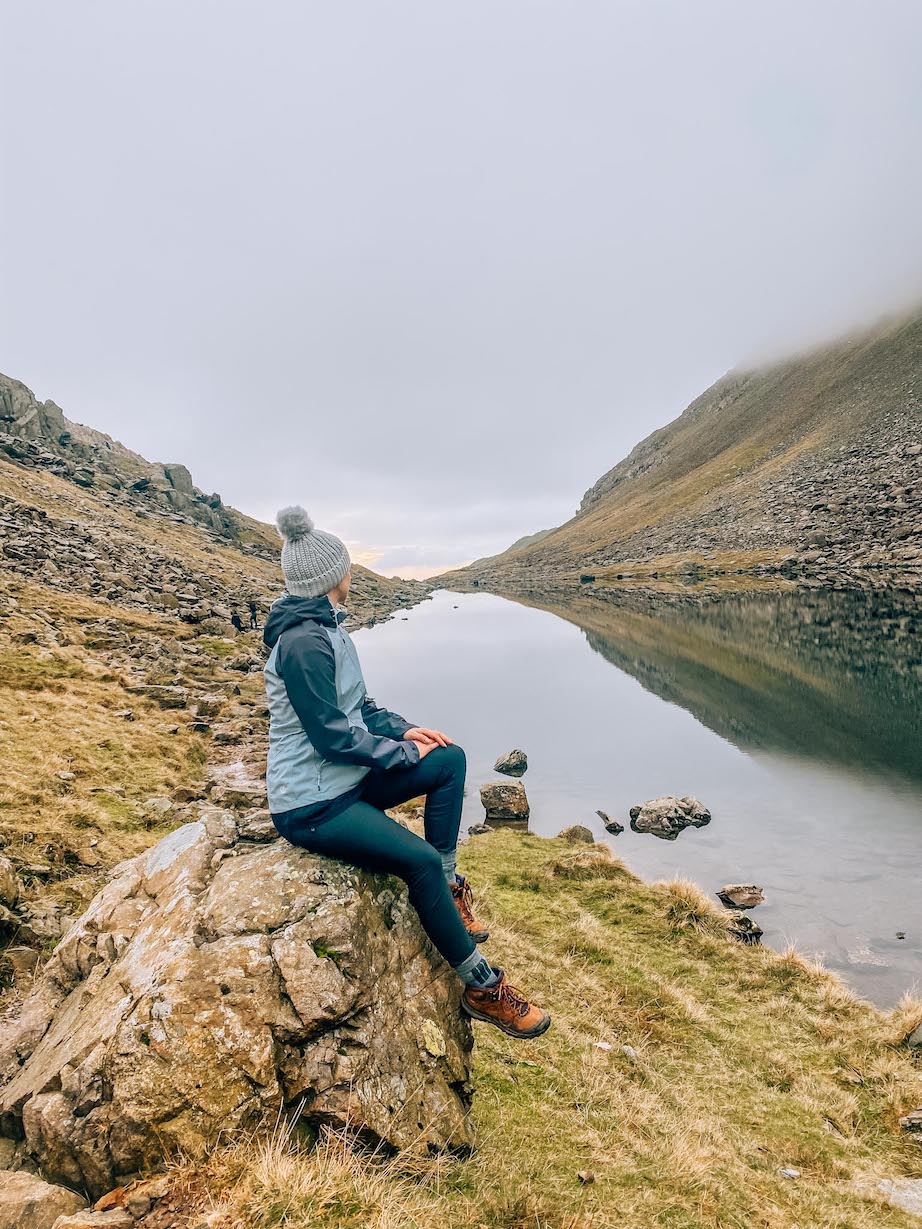 Old Man of Coniston walk, Ellie Quinn at Goats Lake - Old Man of Coniston walk, Ellie Quinn at Goats Lake