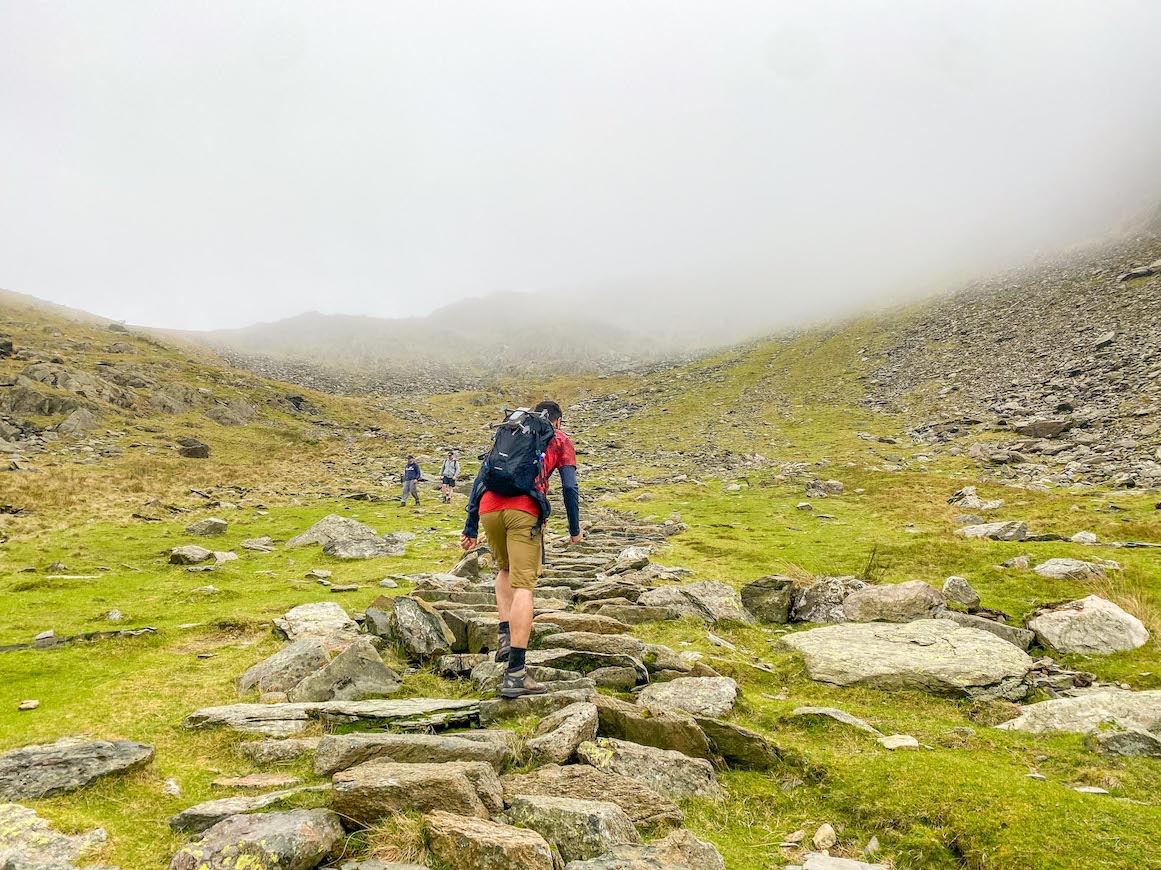 Old Man of Coniston walk, stone footpath - Old Man of Coniston walk, stone footpath