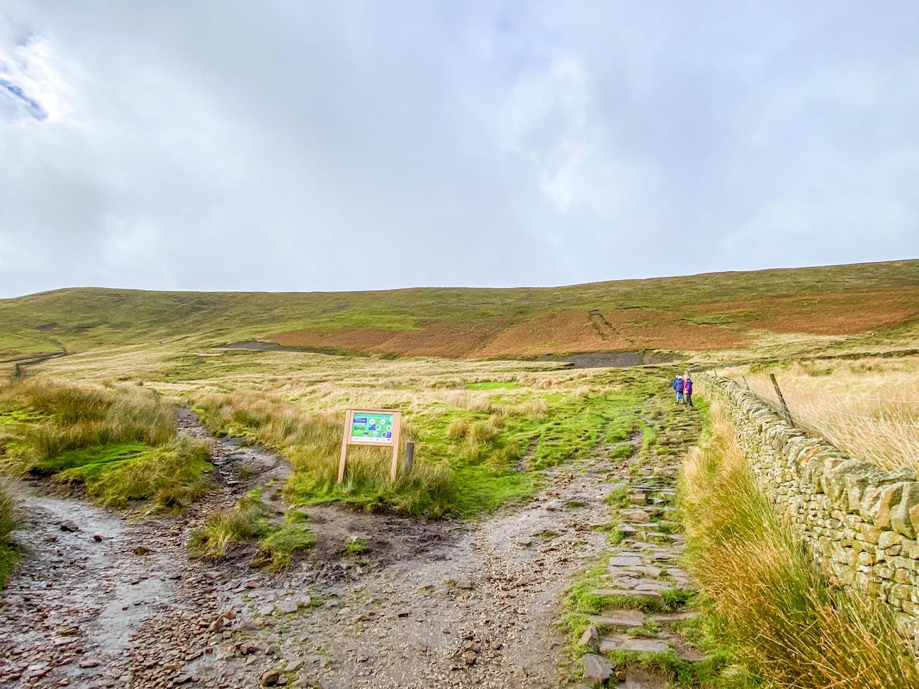 Pendle Hill Walk, Pendle Hill Path splits 2 ways - Pendle Hill Walk, Pendle Hill Path splits 2 ways