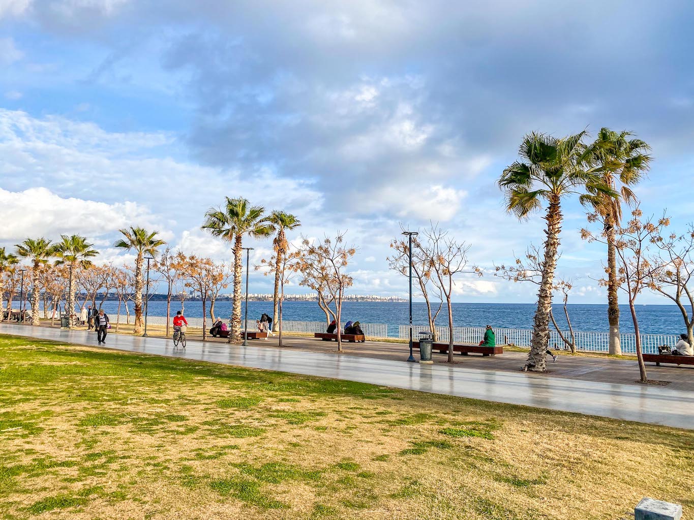 winter in Antalya, Antalya Beach in December - winter in Antalya, Antalya Beach in December