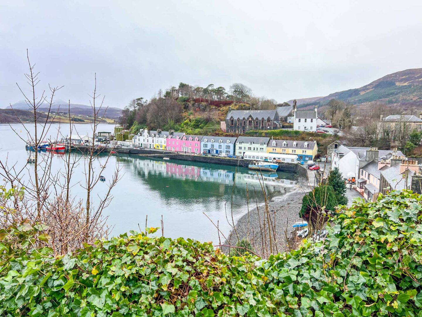 Isle of Skye tour, Portree Harbour colourful buildings - Isle of Skye tour, Portree Harbour colourful buildings