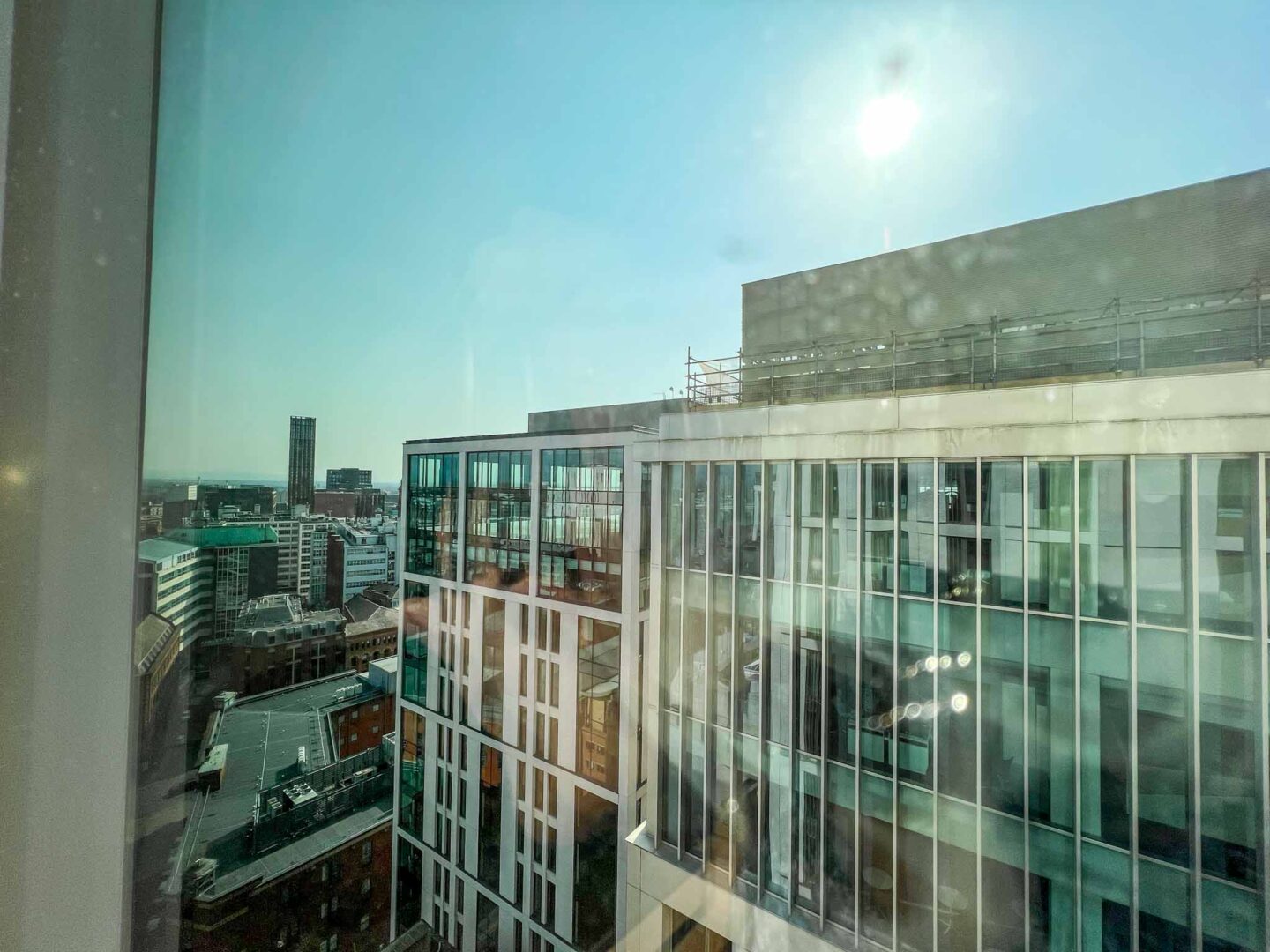 wilde aparthotels manchester, view from bedroom - wilde aparthotels manchester, view from bedroom
