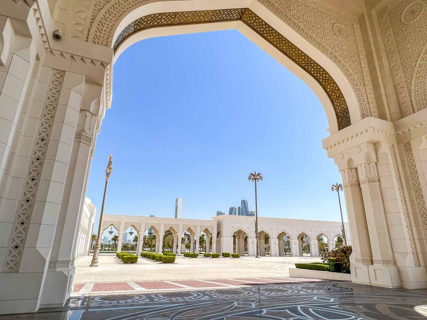 Places to visit in Abu Dhabi, Qasr AlWatan courtyard arch - Places to visit in Abu Dhabi, Qasr AlWatan courtyard arch