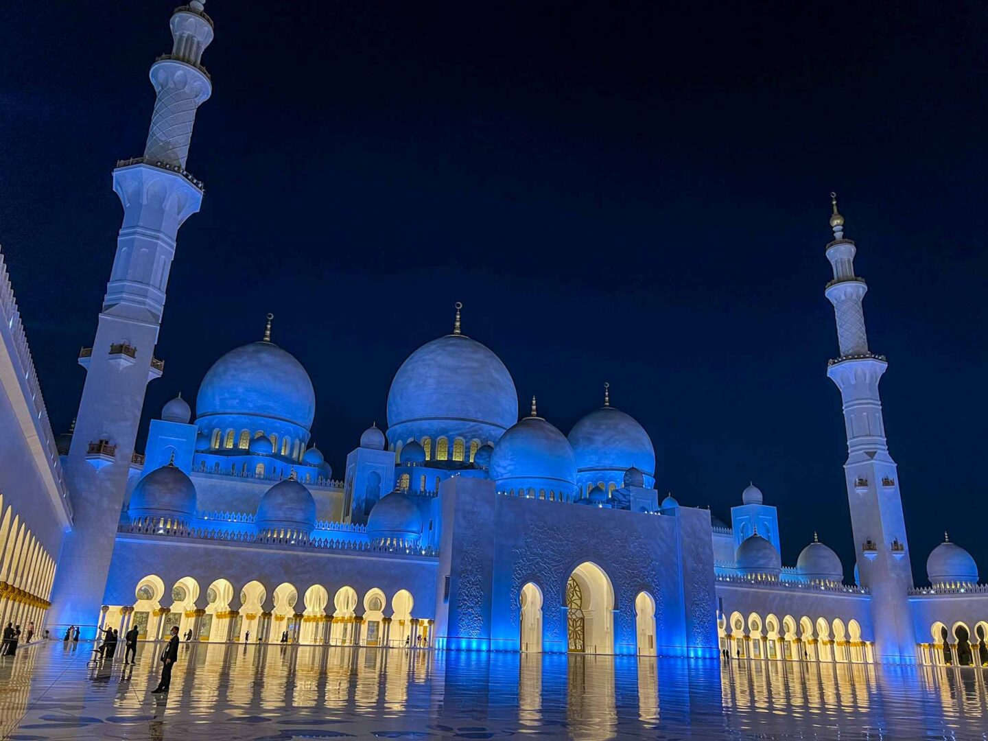 Places to visit in Abu Dhabi, Sheikh Zayed Mosque domes at night - Places to visit in Abu Dhabi, Sheikh Zayed Mosque domes at night