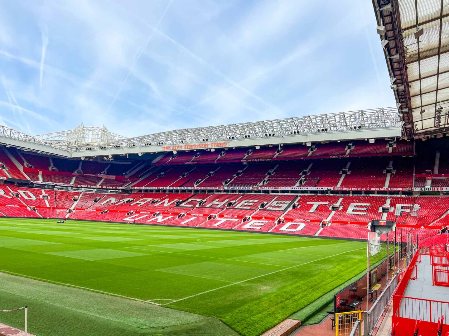 Manchester United Stadium Tour, corner photo of pitch - Manchester United Stadium Tour, corner photo of pitch