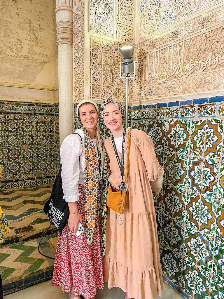 Ellie and Abdiya in Alhambra Granada on Muslim Women's retreat - Ellie and Abdiya in Alhambra Granada on Muslim Women's retreat