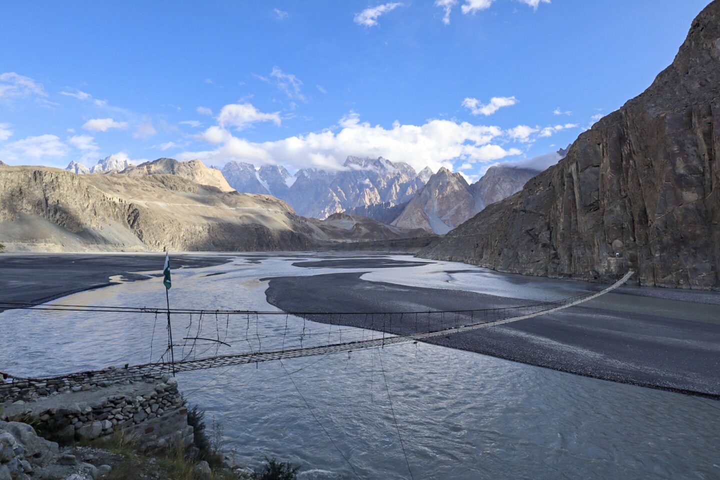 suspension bridge in Hunza Pakistan - suspension bridge in Hunza Pakistan
