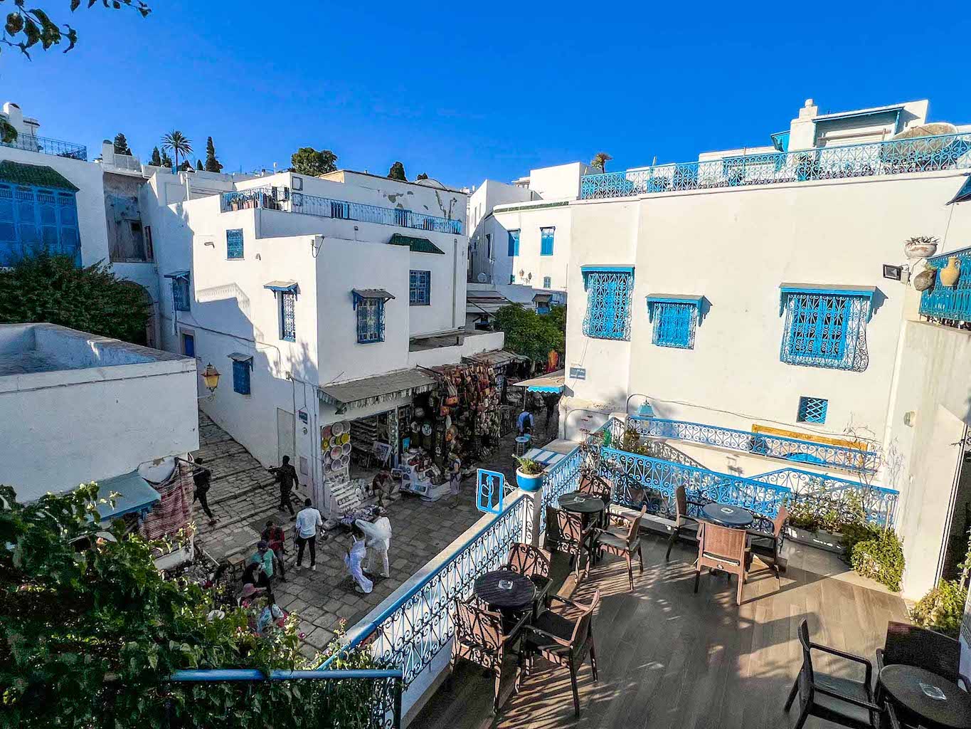Tunisia itinerary, 3 days in Tunisia, Sidi Bou Said cafe - Tunisia itinerary, 3 days in Tunisia, Sidi Bou Said cafe