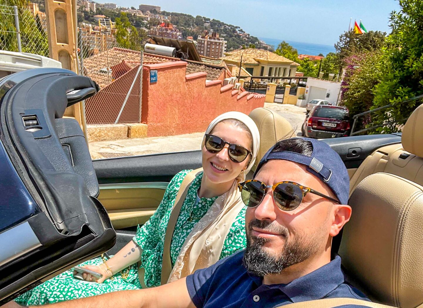 Southern Spain itinerary, Ellie in convertible car rental - Southern Spain itinerary, Ellie in convertible car rental