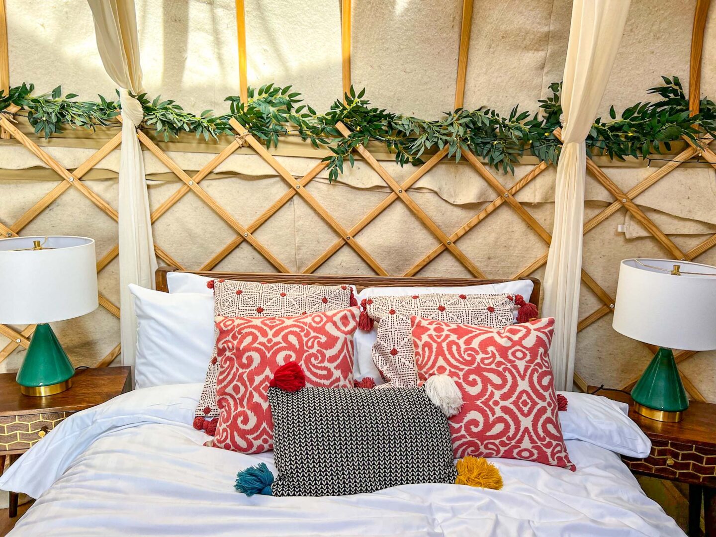 Glamping in Yorkshire, bed inside Yurt at Yurtshire - Glamping in Yorkshire, bed inside Yurt at Yurtshire