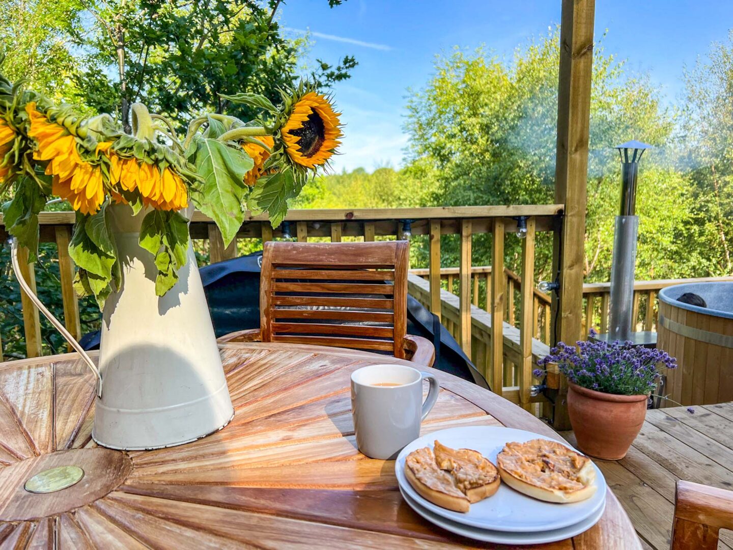 Glamping in Yorkshire, breakfast outside at Yurtshire - Glamping in Yorkshire, breakfast outside at Yurtshire