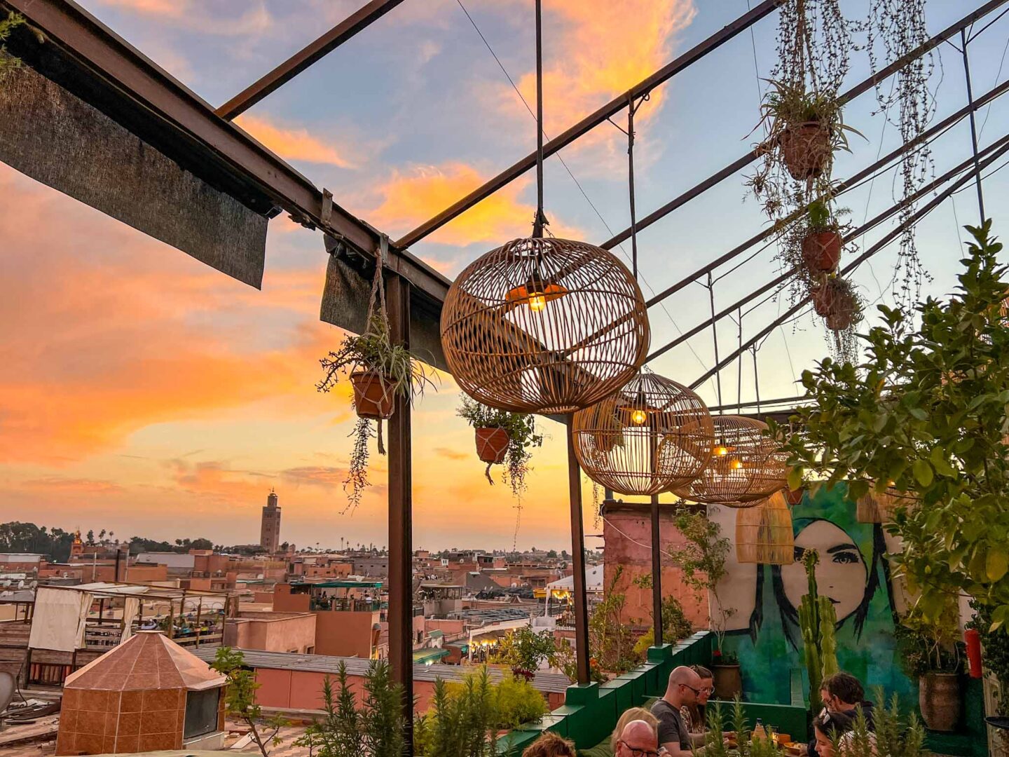Best Restaurants in Marrakech, l'mida restaurant rooftop at sunset - Best Restaurants in Marrakech, l'mida restaurant rooftop at sunset