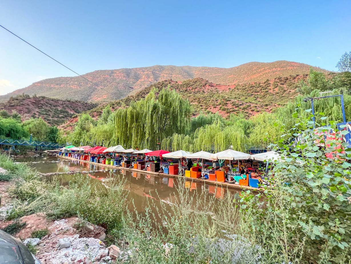 Marrakesh in August, Ourika Valley river and cafes - Marrakesh in August, Ourika Valley river and cafes