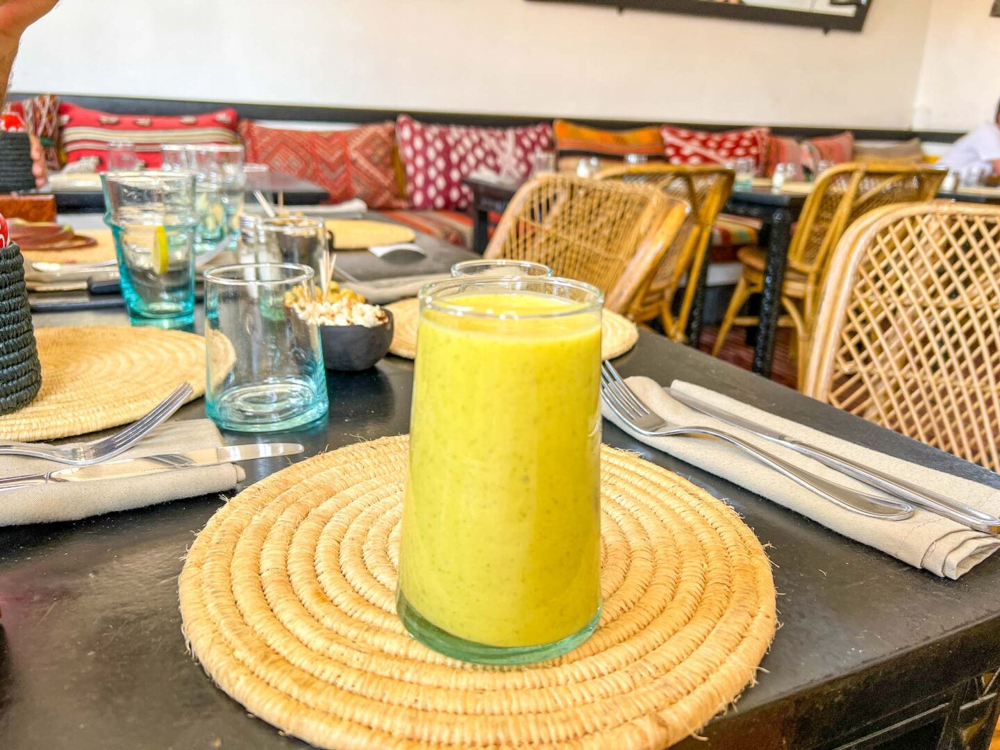 best restaurants Marrakech, restaurant in Marrakech Medina, smoothie from Nomad marrakech cafe - best restaurants Marrakech, restaurant in Marrakech Medina, smoothie from Nomad marrakech cafe