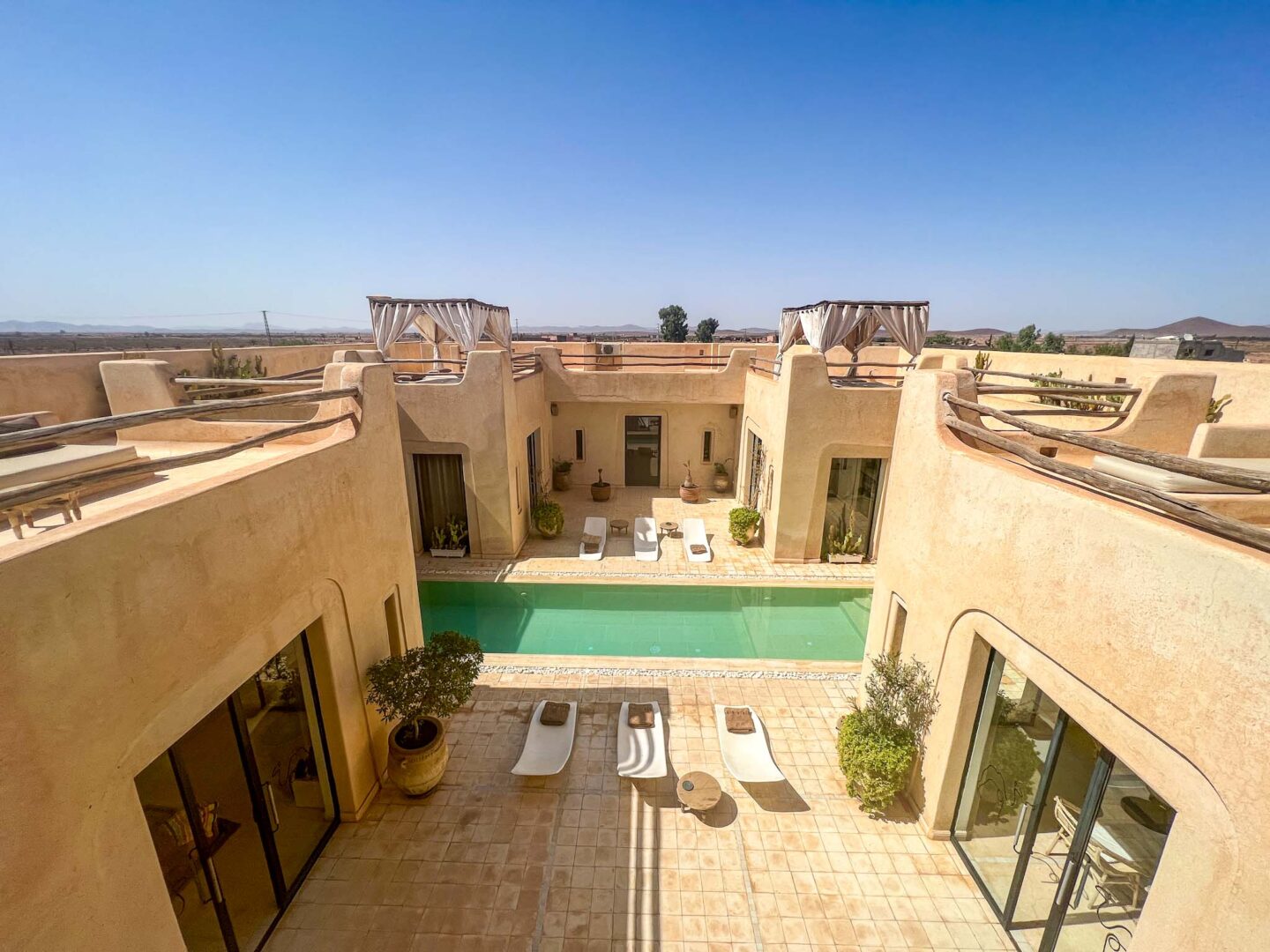 family villa Marrakech with pool from above - family villa Marrakech with pool from above