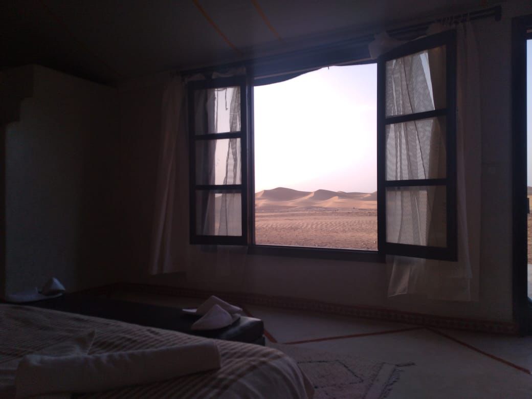 Women's Group Tour to Morocco with Ellie Quinn - desert view from bedroom window, Women's Group Tour to Morocco with Ellie Quinn