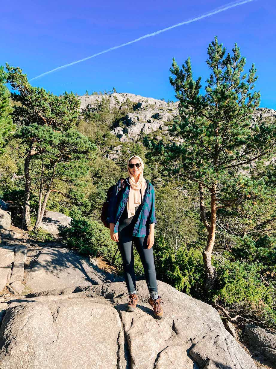 Pulpit Rock hike, Ellie Quinn on Preikestolen hiking trail - Pulpit Rock hike, Ellie Quinn on Preikestolen hiking trail