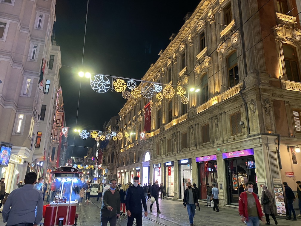 Istiklal Street at night with lights, things to do in Istanbul - Istiklal Street at night with lights, things to do in Istanbul