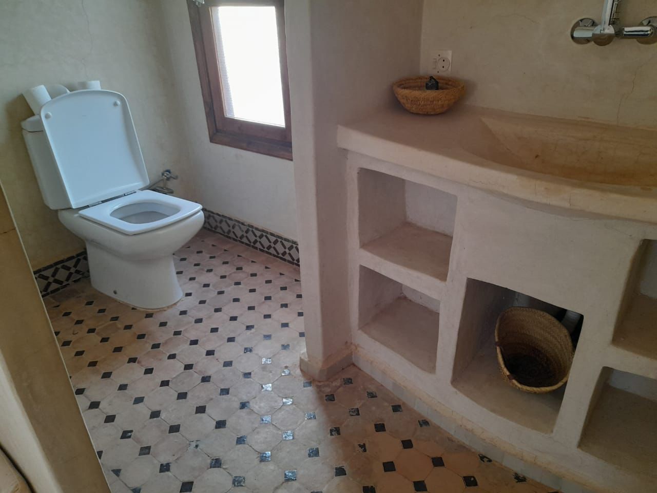 Women's Group Tour to Morocco with Ellie Quinn - bathroom in desert camp, Women's Group Tour to Morocco with Ellie Quinn