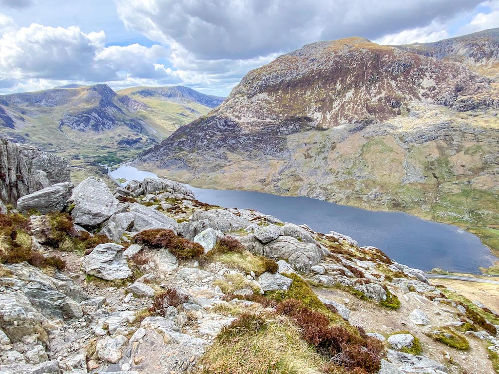 places to visit in North Wales, view from Mount Tryfan over lake and mountains - places to visit in North Wales, view from Mount Tryfan over lake and mountains
