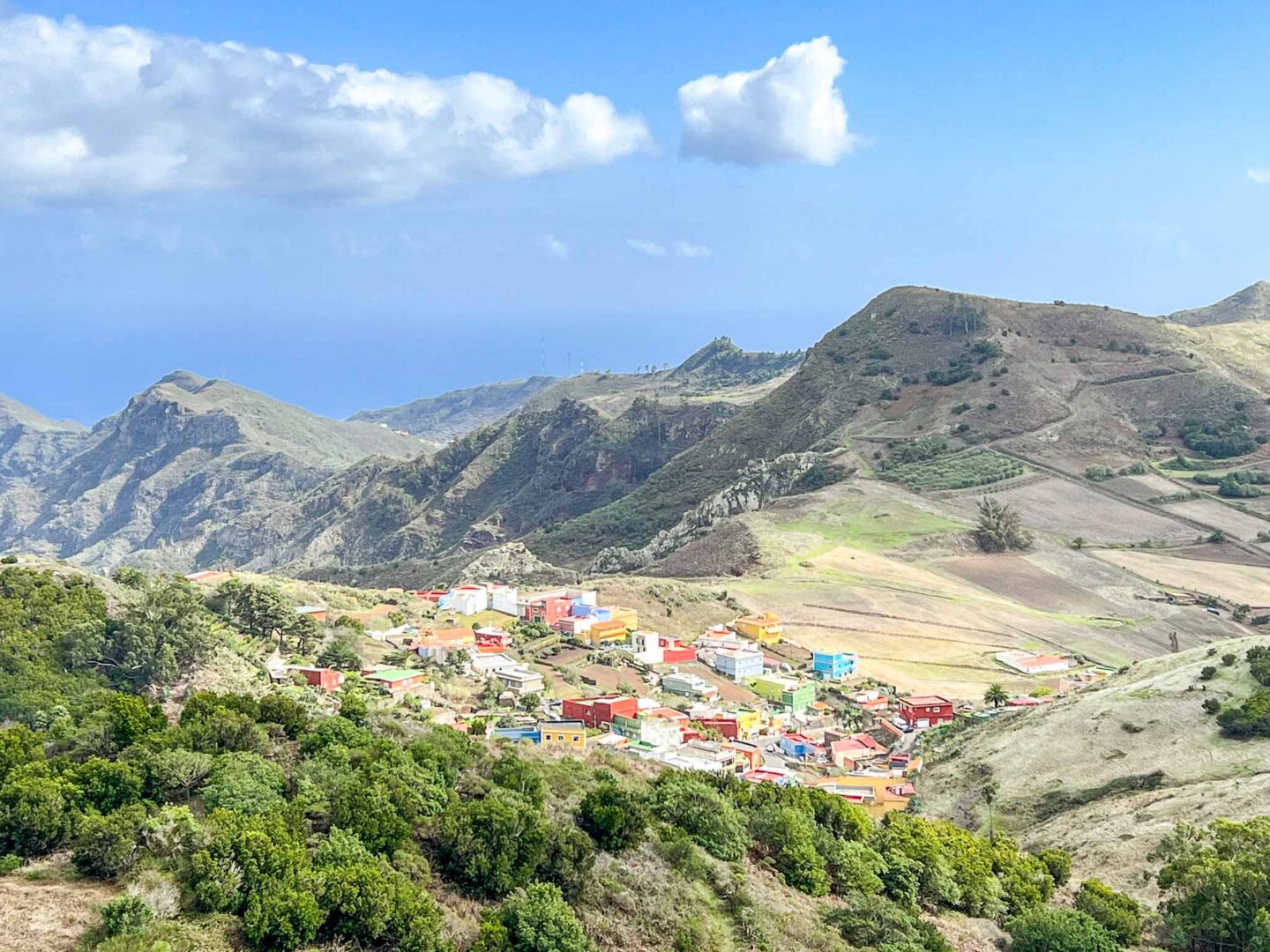 Tenerife road trip, mountain and village view from Mirador de Jardina - Tenerife road trip, mountain and village view from Mirador de Jardina