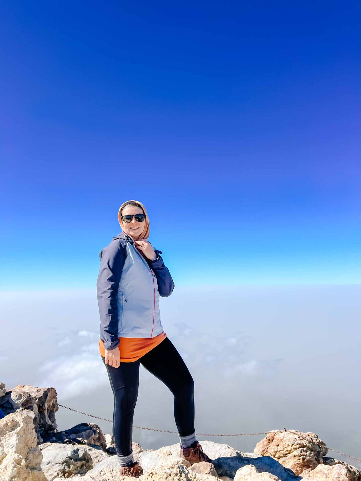 hiking mount teide, ellie at the top of Mount Teide - hiking mount teide, ellie at the top of Mount Teide