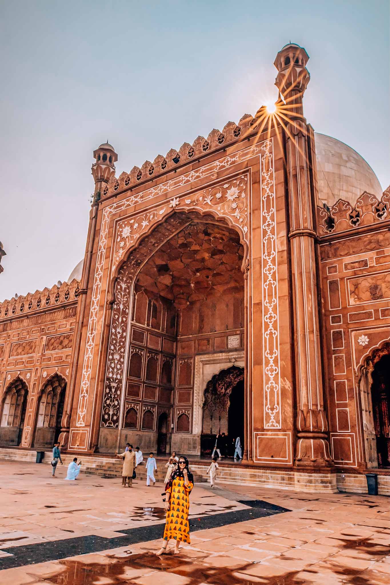 Ellie at Lahore mosque, 2 week women's Pakistan group tour - Ellie at Lahore mosque, 2 week women's Pakistan group tour