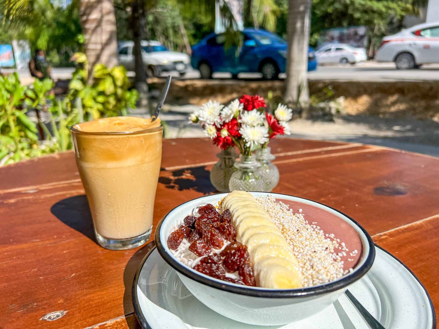 Eat at Liefs in Tulum coffee and smoothie bowl, Yucatan Road Trip, 1 week Mexico itinerary, - Eat at Liefs in Tulum coffee and smoothie bowl, Yucatan Road Trip, 1 week Mexico itinerary,