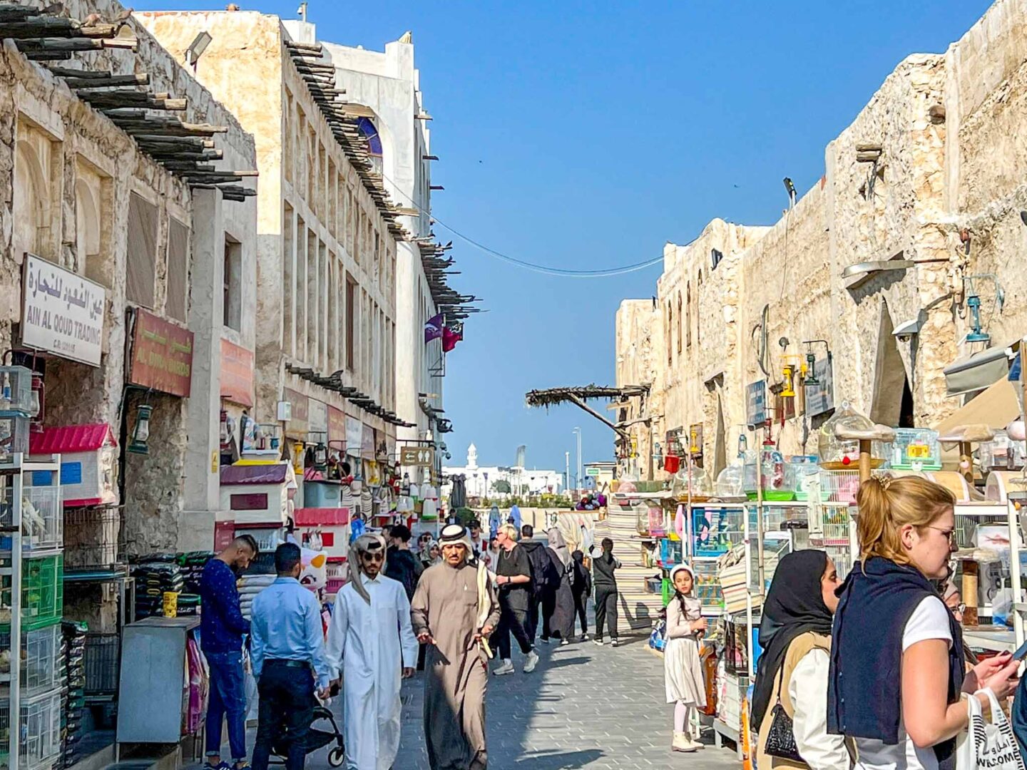 tourist and locals in Souk Waqif, Qatar dress code, what to wear in Qatar, - tourist and locals in Souk Waqif, Qatar dress code, what to wear in Qatar,