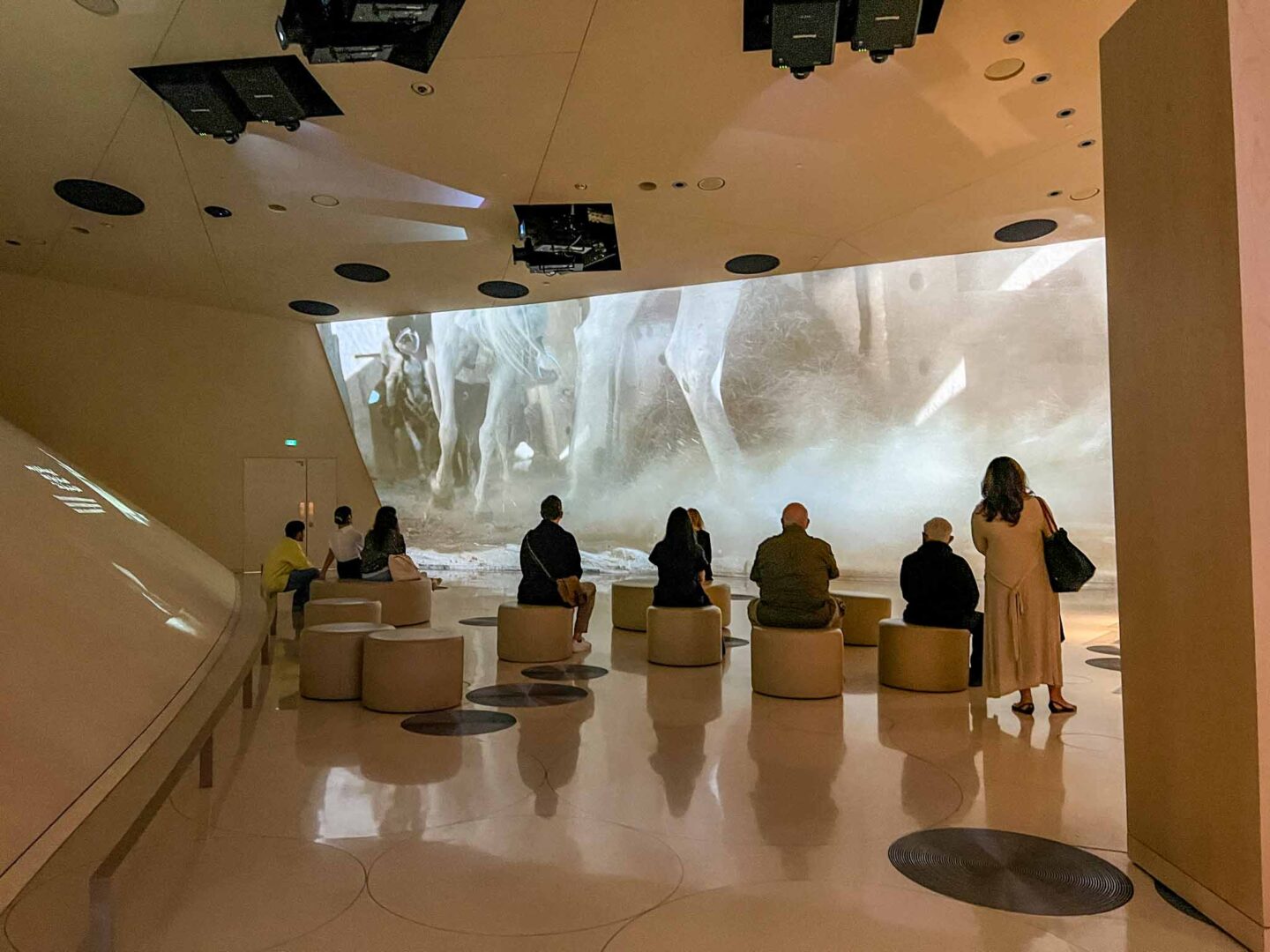tourists in National Museum of Qatar, Qatar dress code, what to wear in Qatar, - tourists in National Museum of Qatar, Qatar dress code, what to wear in Qatar,