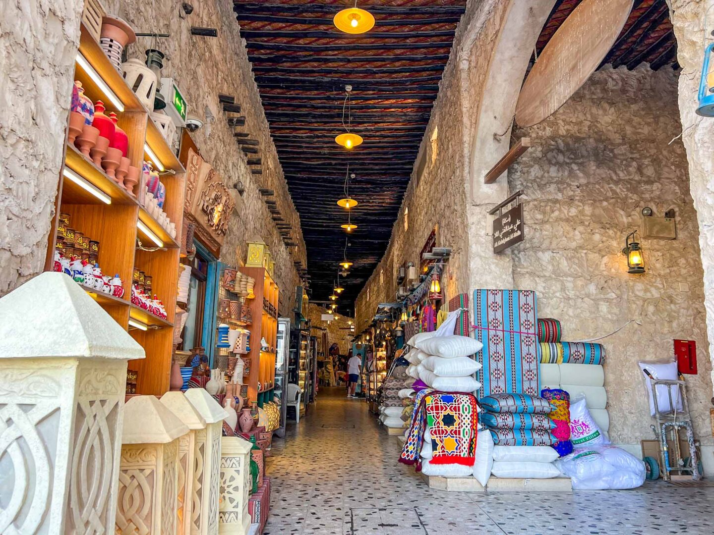 inside street in Souq Waqif with shops, Qatar Stopover, one day in Doha, - inside street in Souq Waqif with shops, Qatar Stopover, one day in Doha,