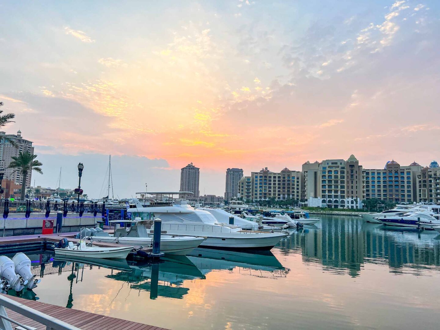 the pearl marina at sunset, Doha itinerary, Qatar itinerary - the pearl marina at sunset, Doha itinerary, Qatar itinerary