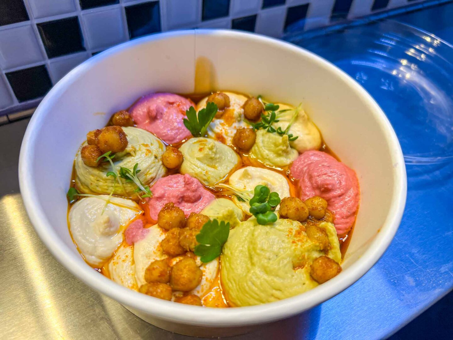 Halal Food Altrincham, Hummus bowl from Yallah Cuisine - Halal Food Altrincham, Hummus bowl from Yallah Cuisine