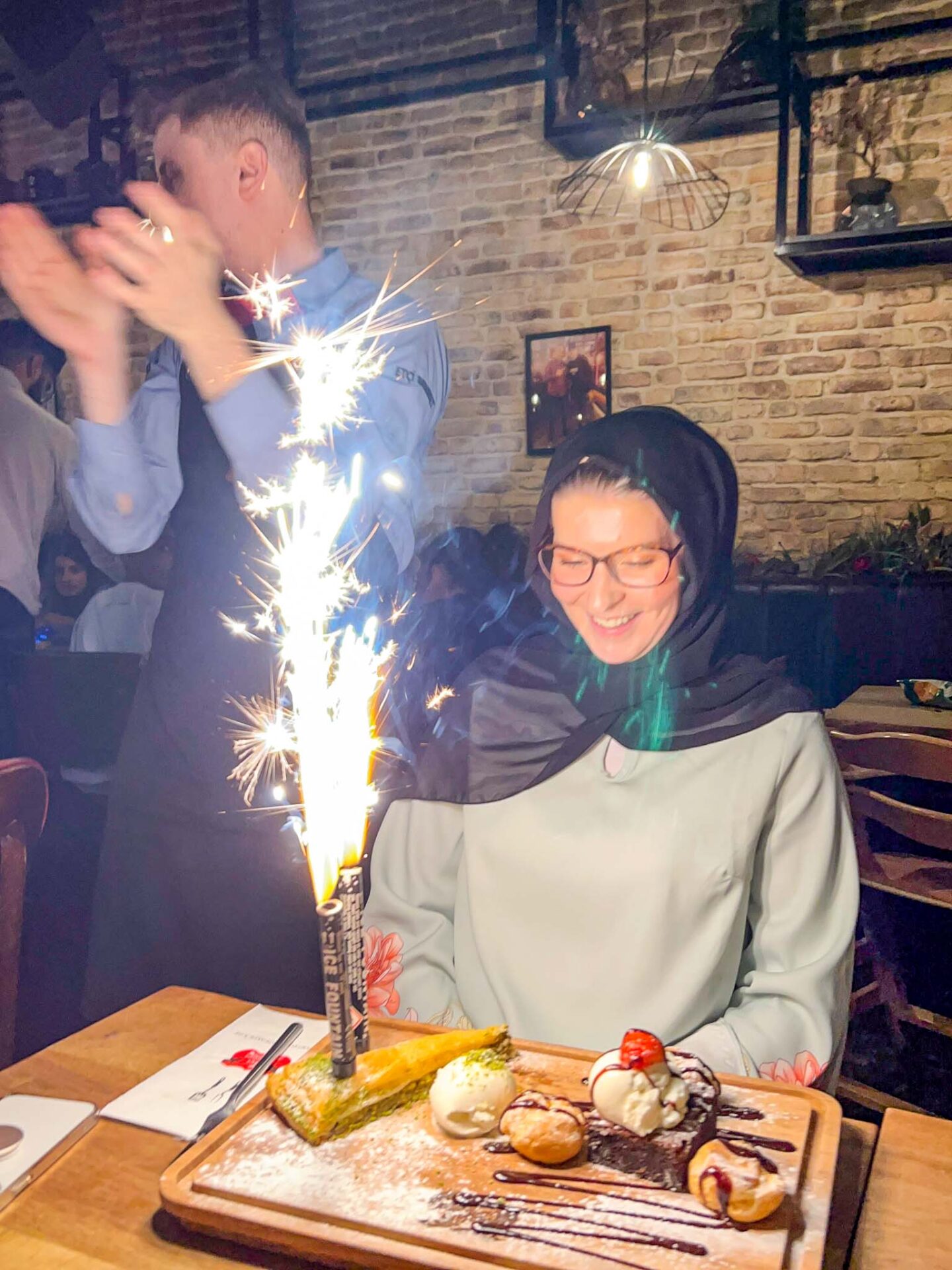 halal restaurants in manchester, Ellie at Etci Mehmet with birthday cake - halal restaurants in manchester, Ellie at Etci Mehmet with birthday cake