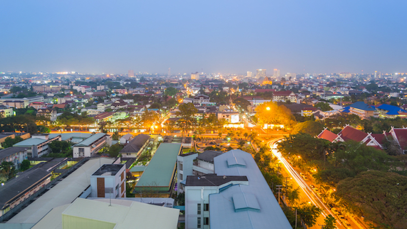 panorama shot of Chiang Mai (the old city),Thailand for background usage. - panorama shot of Chiang Mai, attractions in chiang mai