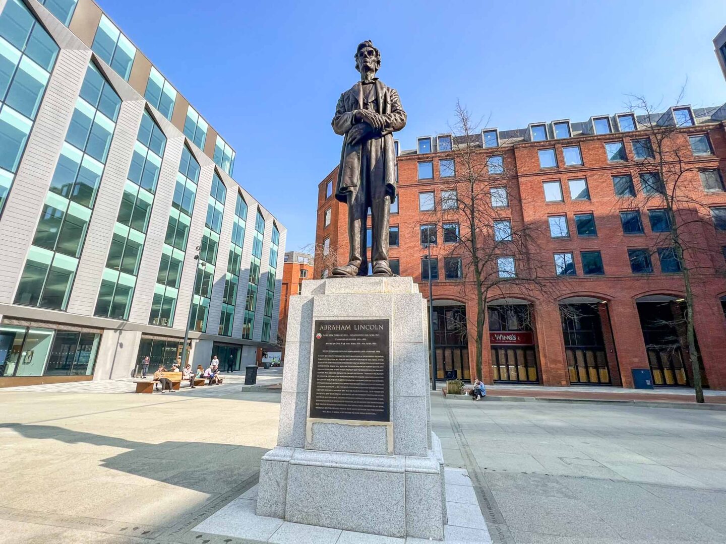 Statue of Abraham Lincoln in Manchester City Centre, one day in Manchester - Statue of Abraham Lincoln in Manchester City Centre, one day in Manchester