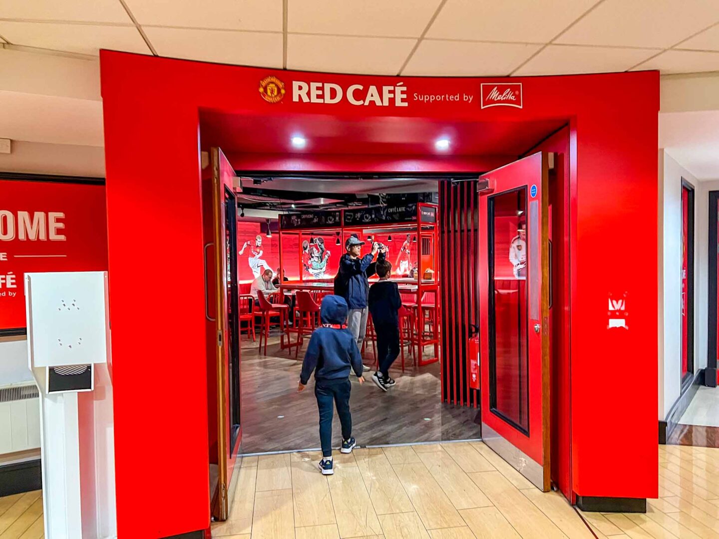 Red Cafe inside Manchester United Stadium, Family Days Out in Manchester, Manchester with kids, - Red Cafe inside Manchester United Stadium, Family Days Out in Manchester, Manchester with kids,