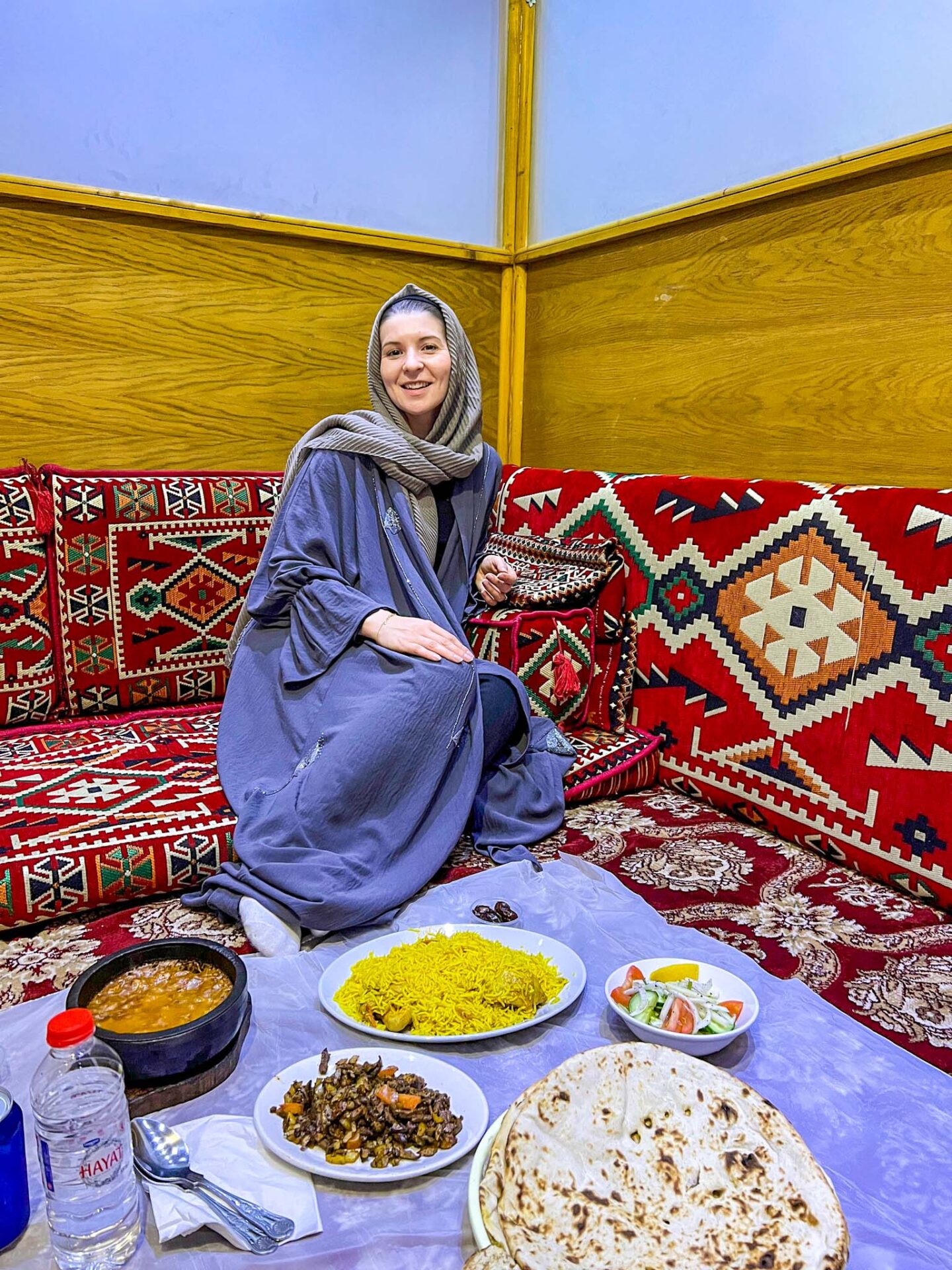 Ellie eating Yemeni food on Wilmslow Road, one day in Manchester - Ellie eating Yemeni food on Wilmslow Road, one day in Manchester