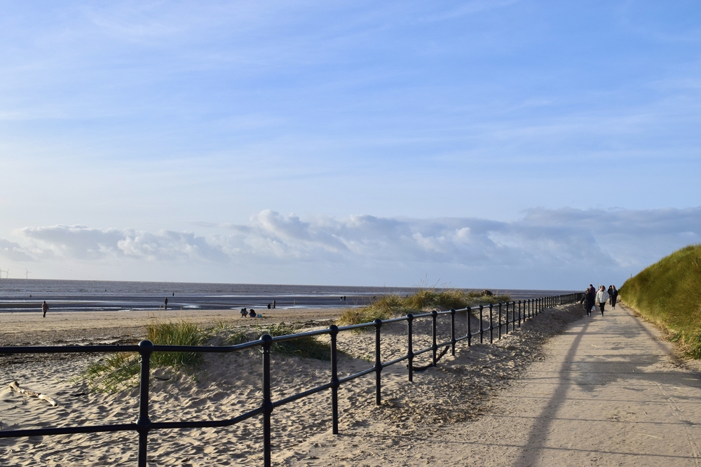 Family Days Out Near Manchester, Crosby Beach on sunny day - Family Days Out Near Manchester, Crosby Beach on sunny day