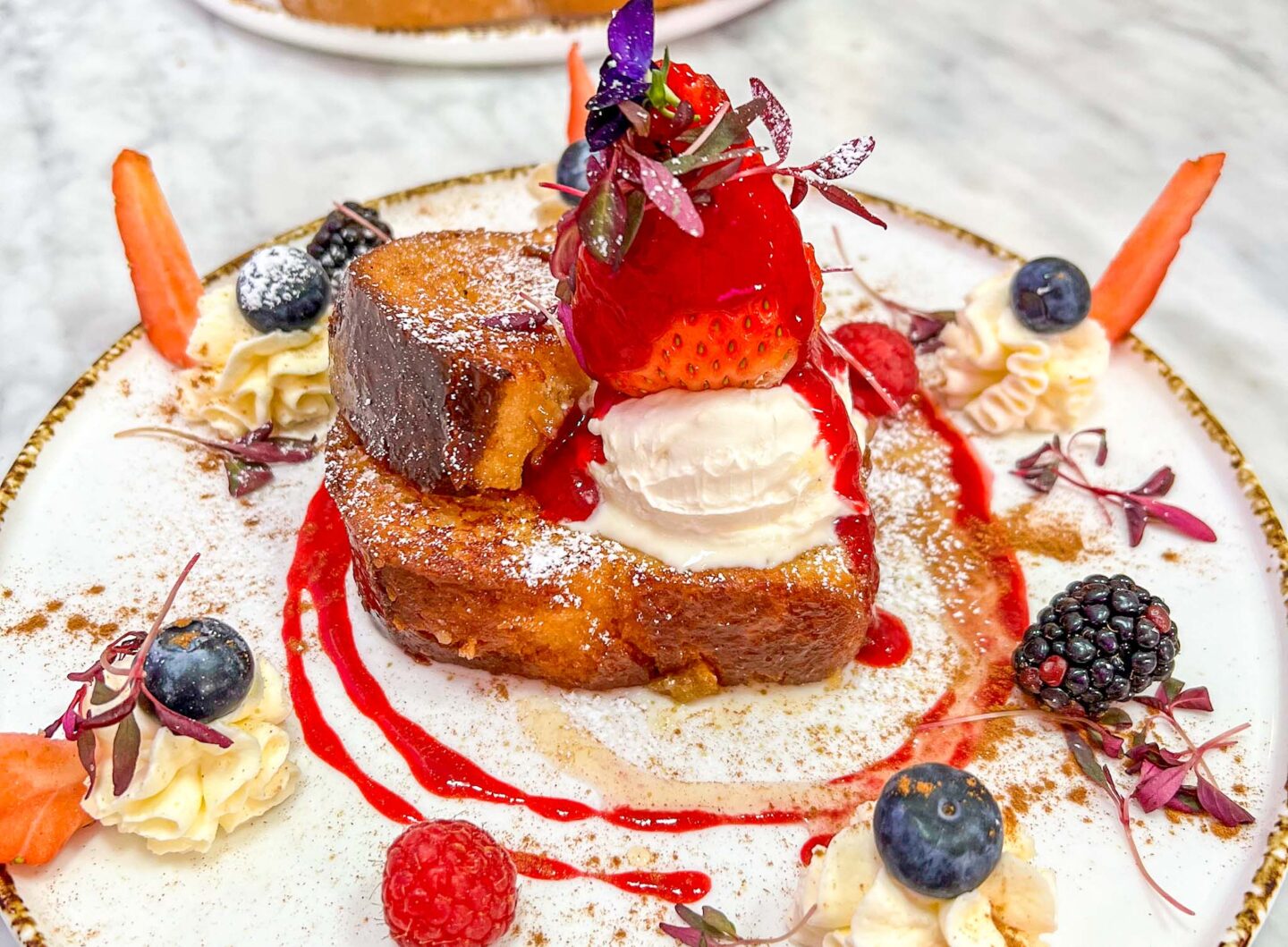 Halal brunch manchester, French toast at Caramello Didsbury Cafe - Halal brunch manchester, French toast at Caramello Didsbury Cafe