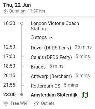 flix - The Wandering Quinn Travel Blog Timings of London Victoria Coach, ways to travel without flying, how to travel to Europe without flying, travelling to Amsterdam from UK coach