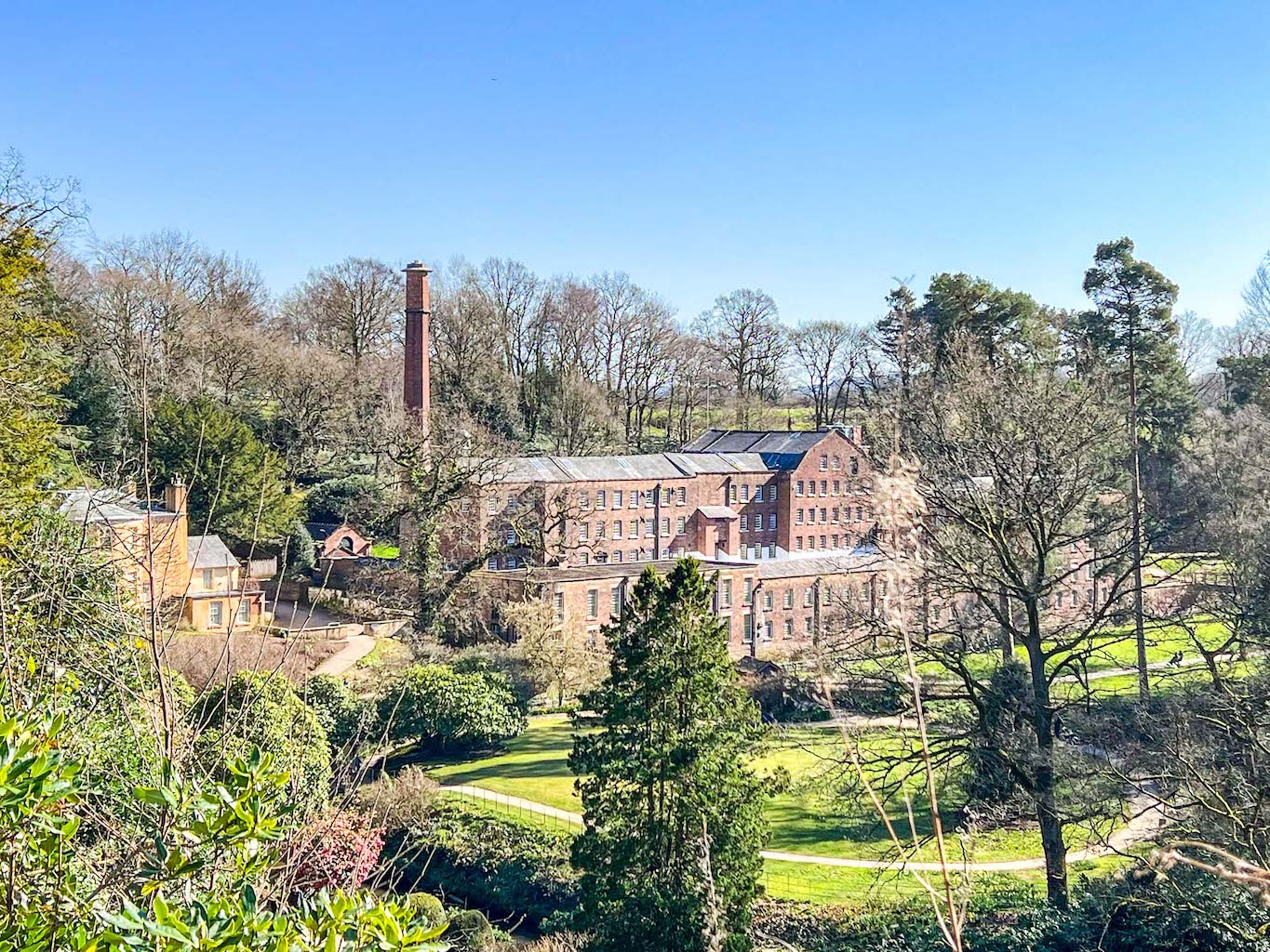 National Trust Manchester, Quarry Bank Mill House between the trees - National Trust Manchester, Quarry Bank Mill House between the trees