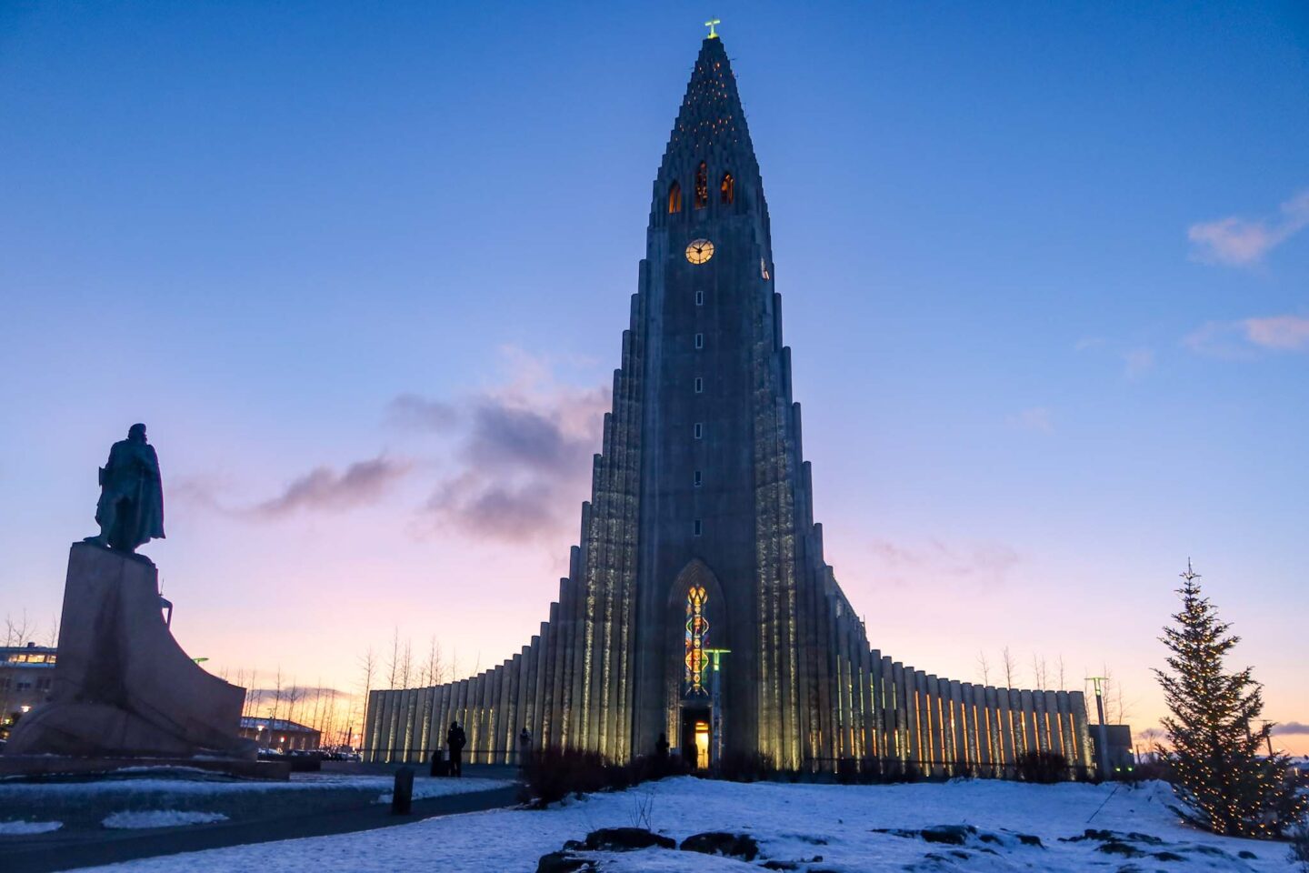 Hallgrimskirkja-sunrise - sunrise at Hallgrimskirkja cafe, things to do in iceland in the rain