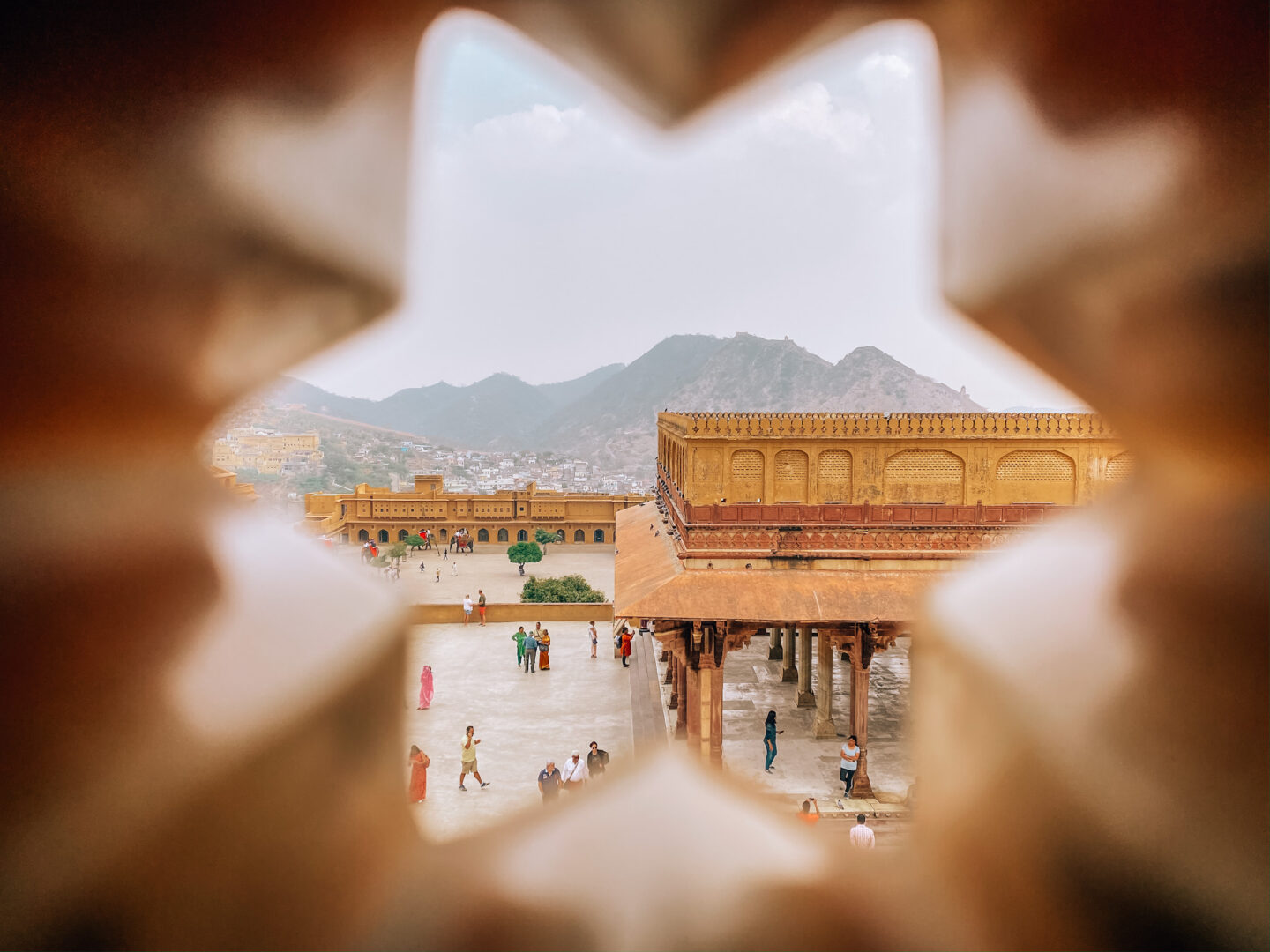 Golden Triangle India Itinerary, Jaipur Fort star looking onto Fort - Golden Triangle India Itinerary, Jaipur Fort star looking onto Fort