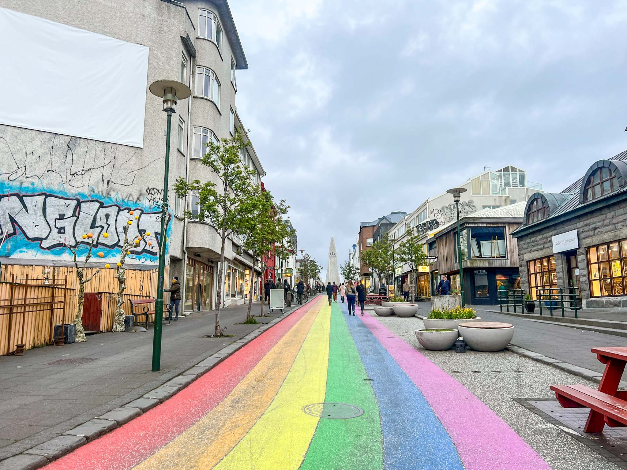 things to do in iceland in the rain, Rainbow Street in the rain Reykjavik