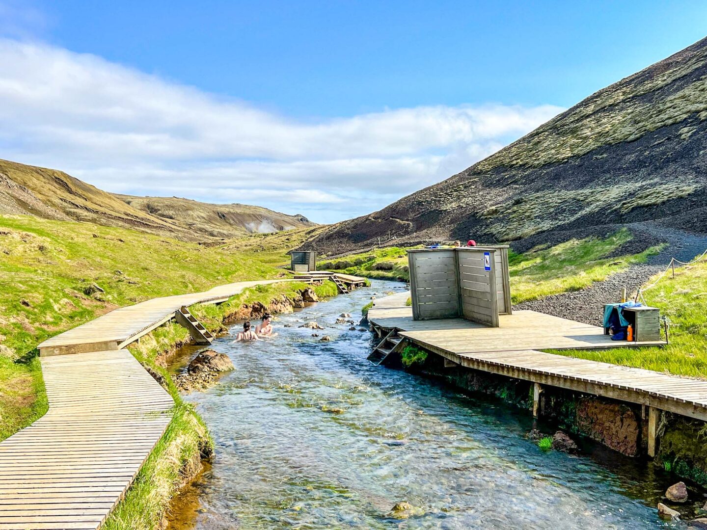 Iceland in May and June,, hike to Reykjadalur hot springs - Iceland in May and June,, hike to Reykjadalur hot springs