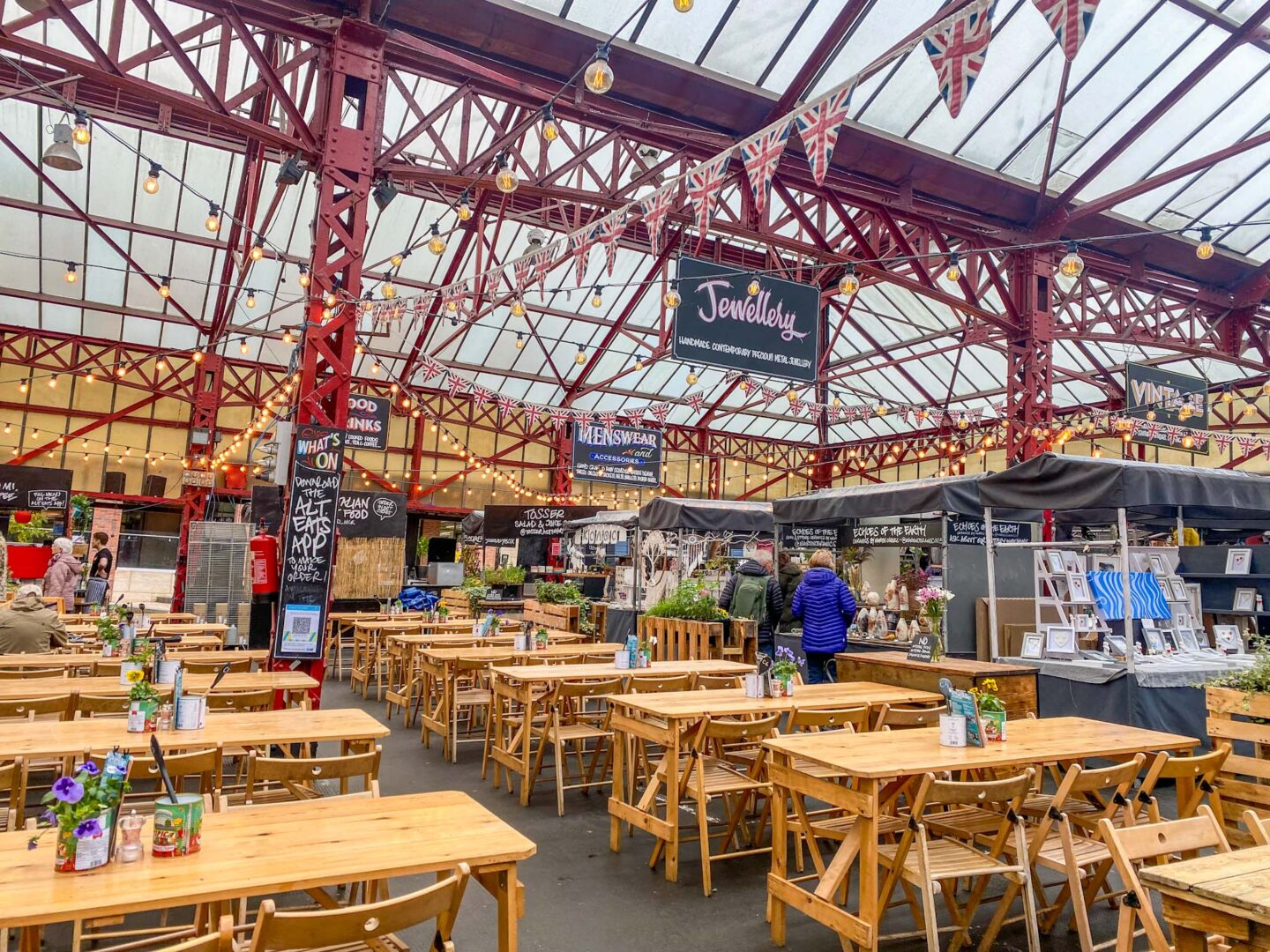 Things to do in Altrincham, inside Altrincham market outdoor market - Things to do in Altrincham, inside Altrincham market outdoor market